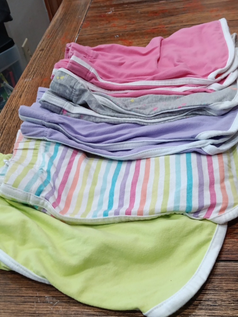Place. Kids Cotton Sports Shorts - Pink, Gray, Lavender, Stripe, Lime